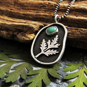 Geranium Leaf Turquoise Necklace