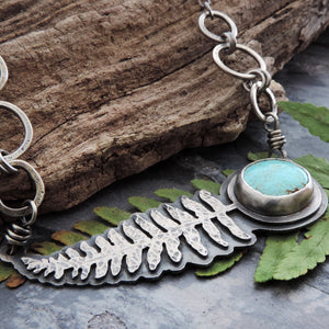 handmade sterling silver fern pendant 