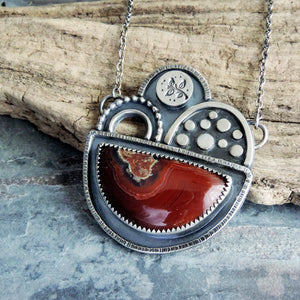 Red Laguna Agate Abstract Necklace