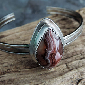 Laguna Lace Agate Triple Band Cuff Bracelet