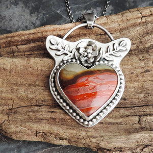 Landscape Jasper Heart Necklace