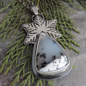 Snowflake Necklace with Dendritic Opal