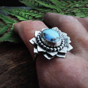 golden hills turquoise flower ring