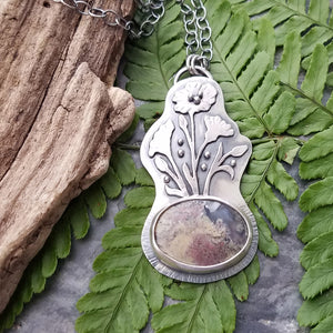 moss agate flower jewelry
