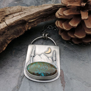 Mountain Landscape Turquoise Necklace