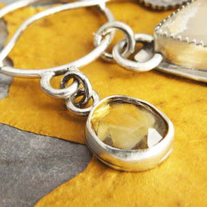 North Ridge Plume Agate and Citrine Aspens Necklace