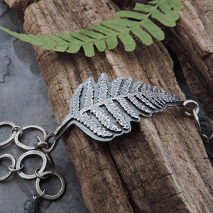 botanical fern bracelet with handmade links