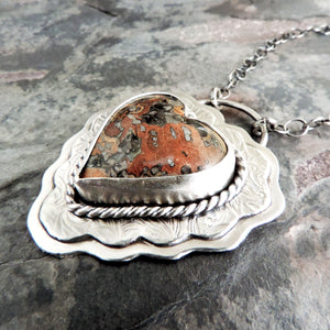 Rose of Chihuahua Ruffle Heart Necklace