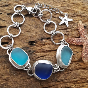 Triple Sea Glass Bracelet