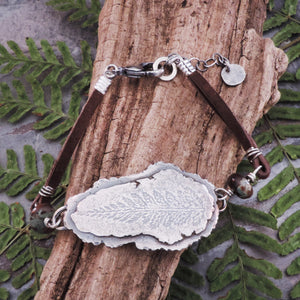 Sterling Silver Pressed Fern Organic Bracelet