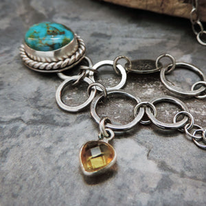Sky Song Turquoise Necklace with Citrine Accent