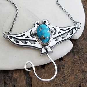 Stingray Pendant Necklace with Whitewater Turquoise