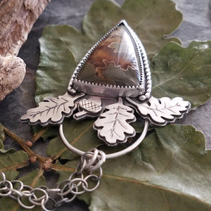 Oak Leaves Suture Ammonite Necklace