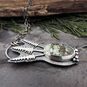 rustic sterling silver variscite pine tree nature jewelry