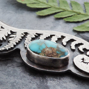 botanical necklace with sierra nevada turquoise