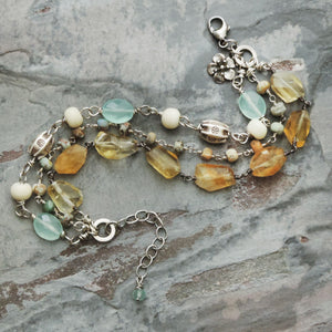 yellow aqua gemstone bracelet