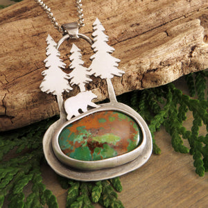 Bear in the Pines Rising Phoenix Turquoise Necklace
