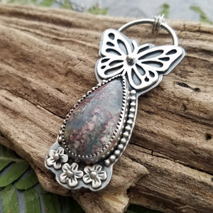 Butterfly Indonesian Moss Agate Necklace