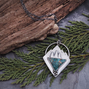 Mountain Necklace with Triangle Chrysocolla Stone