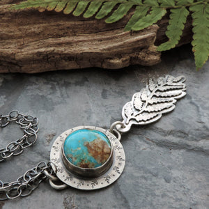 Fern Necklace with Natural Fox Turquoise