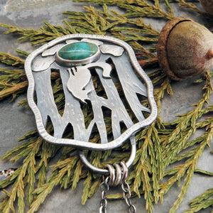 Fox in the Woods Turquoise Necklace