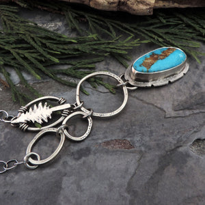 Fox Turquoise Pendant with Pine Tree Accent