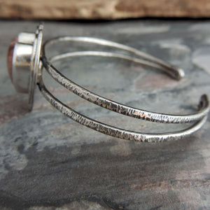 Laguna Agate Heart Double Band Cuff Bracelet