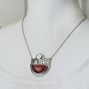 Red Laguna Agate Abstract Necklace