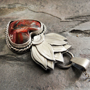 Laguna Lace Agate Sacred Heart Necklace