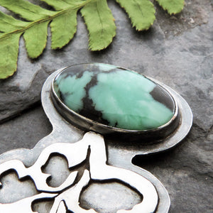 sterling silver variscite pendant necklace