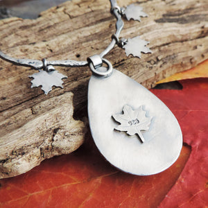 Maple Leaves Red Jasper Necklace