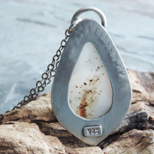 Montana Agate Textured Pendant Necklace