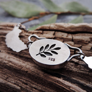 Moss Aquamarine Leafy Branch Necklace