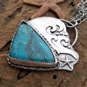 Ocean Waves Necklace with Campitos Turquoise