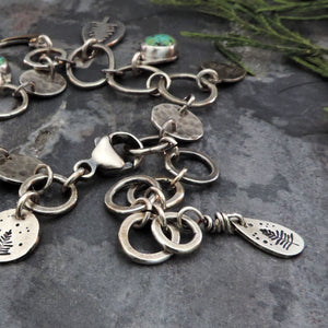 Sterling Silver Pine Tree Charm Bracelet