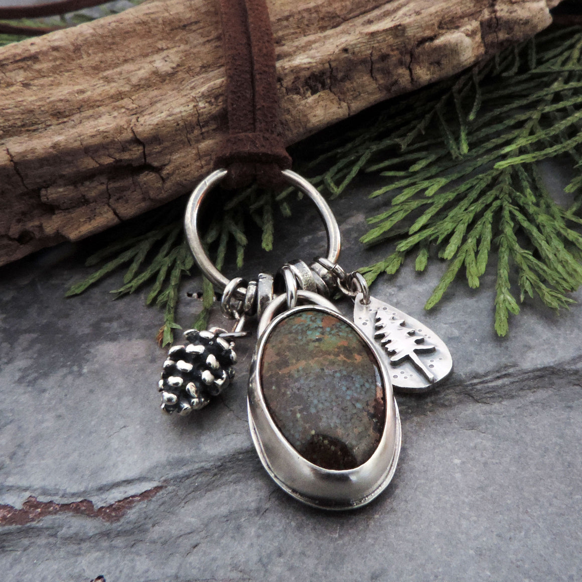 Sky Song Turquoise Pine Charm Necklace