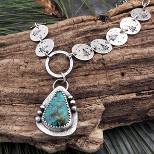nature inspired pine tree turquoise necklace