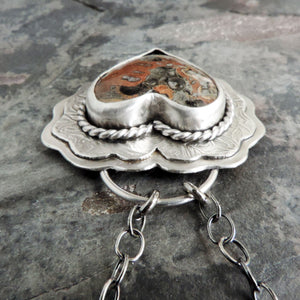 Rose of Chihuahua Ruffle Heart Necklace