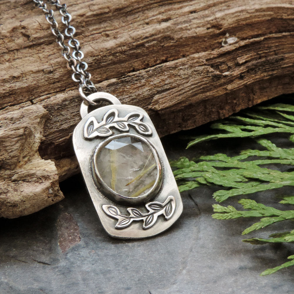 Petite Rutilated Quartz Pendant Necklace