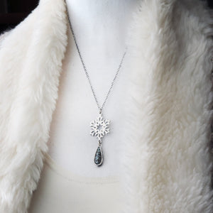 Star Fox Variscite Silver Snowflake Necklace