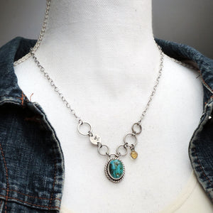Sky Song Turquoise Necklace with Citrine Accent