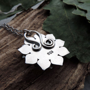 Small Flower Pendant with Hubei Turquoise Center
