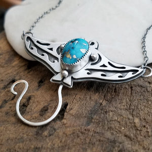 Stingray Pendant Necklace with Whitewater Turquoise