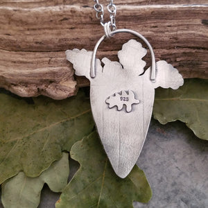 Oak Leaves Suture Ammonite Necklace