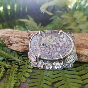 Secret Garden Indonesian Moss Agate Statement Necklace