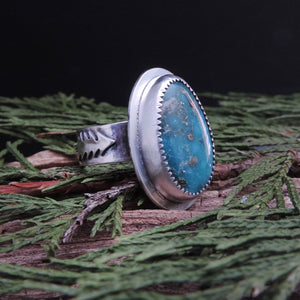 Whitewater Turquoise Pine Tree Ring - Size 8.5