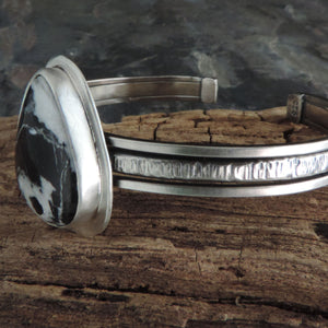 White Buffalo Turquoise Triple Band Cuff Bracelet