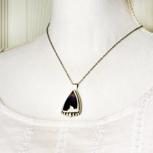 Purple Amethyst Sage Agate Pendant Necklace