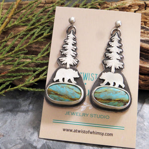 kingman turquoise woodland earrings