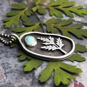 Geranium Leaf Turquoise Necklace